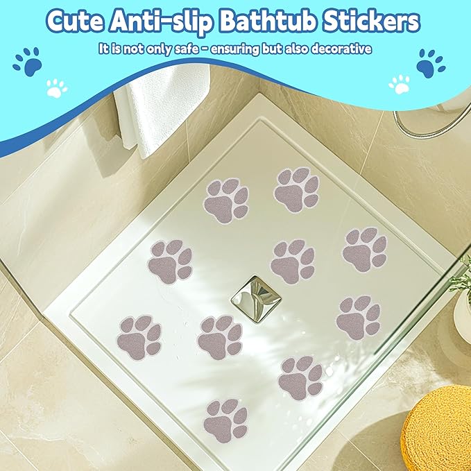 Secopad 20 PCS Original Non-Slip Bathtub Stickers, Large Safety Bathroom Tubs Showers Treads Adhesive Decals with Scraper