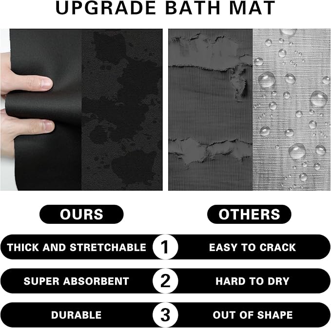 Bath Mat for Narrow Spaces, Super Absorbent Doorway Floor Mat, Non-Slip Threshold Rugs Fit for Under Door, Cuttable Ultra Thin Bath Mat for Bathroom, Kitchen and Entryway (Blue, 31''x12'')