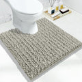 Yimobra Toilet Rug U Shaped Washable 24x24 Inch - Ultra Soft Absorbent Chenille Bath Rugs for Toilet, Quick Dry & Machine Washable, Non Slip Contour Bathroom Mat, Sand