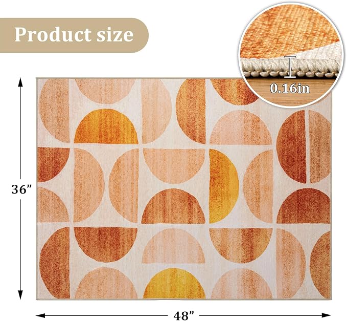 Office Chair Mat for Hardwood Floor, 48"x36" Easy Glide Computer Desk Mat Protector for Rolling Chair Under Desk Rug Nonslip Backing, Machine Wash (Modern)