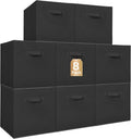 STORAGE MANIAC Storage Cubes, 13 Inch Collapsible Storage Bins with Handles, 8 Pack Fabric Foldable Bins for Organization, Durable Storage Bins for Closet, Shelves, Offices, 8-Pack Black