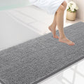 Smiry Luxury Chenille Bathroom Rugs 70x24, Extra Soft and Absorbent Shaggy Bath Mat, Machine Washable, Non-Slip Plush Carpet Runner for Tub, Shower, and Floor, Home Decor Accessories, Grey