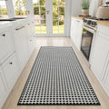 YDKGL Large Kitchen Runner Rugs Long Kitchen Mat Non Slip Washable, Super Absorbent Soft Chenille Braided Kitchen Mats for Floor, Rubber Backing Kitchen Sink Standing Mat, Easy Clean, Black 36"x71"