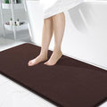 OLANLY Thick Memory Foam Bathroom Runner Rugs 47x24, Extra Soft Absorbent Long Bath Rug, Quick Dry Bath Mats, Non-Slip, Machine Washable Mat for Bathroom, Tub and Shower, Home Decor Accessories, Brown