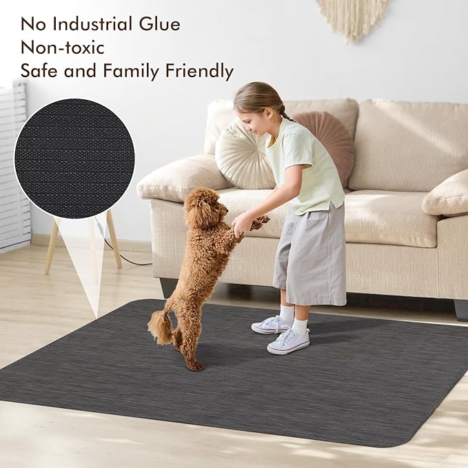 Blvornl Office Chair Mat for Hardwood Floor and Low Pile Carpet, 36"x 48" Desk Chair Mat for Hard Wood, Anti-Slip Hard Floor Protector Rolling Chair Mats, PVC Mat Desk Rug for Home, Black