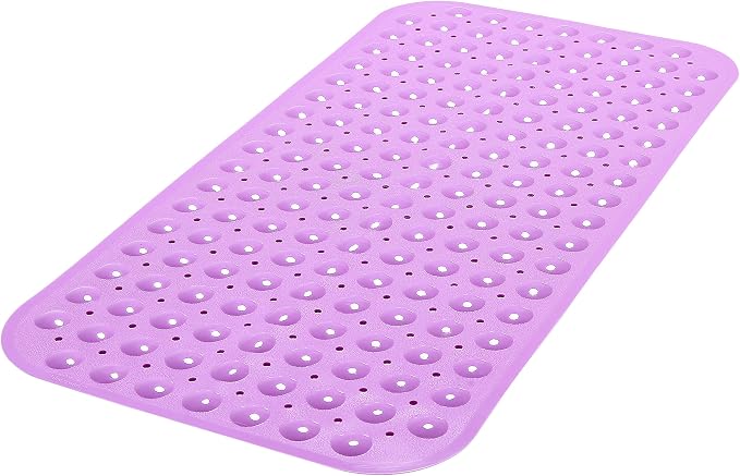 Large Non-Slip Bathtub & Shower Mat 31 inch x16 inch (Smooth/Non-Textured Tubs Only) Safe, Clean, Machine-Washable, Superior Grip&Drainage, Vinyl, Opaque Purple, Medium