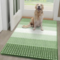 Kitinjoy Indoor Outdoor Door Mat, 48x30 Non-Slip Absorbent Dirt Trapper, Low-Profile Washable Inside Entrance Front Floor Mat, Sturdy Soft Entry Dotted Ombre Doormats for Entryway, Sage Green
