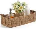 Bathroom Baskets for Organizing with Handle Decorative Basket for Bathroom Countertop Storage Toilet Paper Storage Basket for Toilet Tank Top Small Baskets Set,Cream