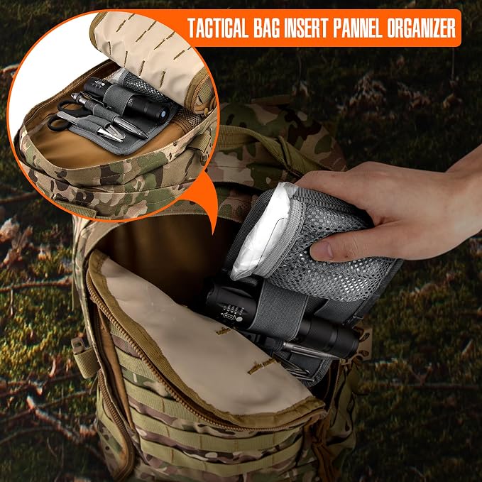 bvya Tactical Bag Insert Modular Panel Organizer Utility Admin Pouch Hook Fasteners for Gadgets