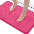 Buganda Memory Foam Bath Mat, 30" x 20", Ultra Soft and Non-Slip Bathroom Rugs, Water Absorbent and Machine Washable Bath Rug for Bathroom, Shower, and Tub, Deep Pink