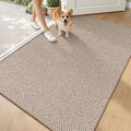 LUMI Ultra Thin Indoor Door Mat for Entrance 48"x72", Non Slip Entryway Mat, Low Profile Doormat, Unique Herringbone Design Carpet for Inside, Patio, Porch, Deep Beige
