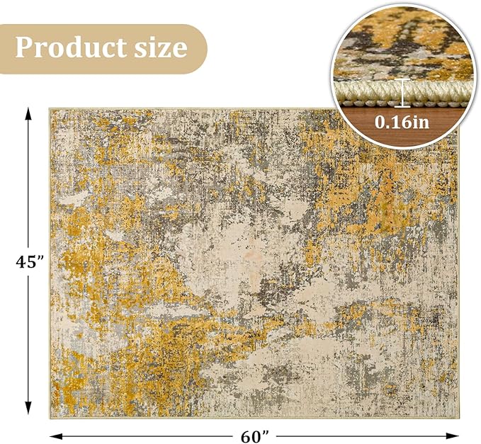 Office Chair Mat for Hardwood Floor, 60"x45" Easy Glide Computer Chair Mat Protector for Rolling Chair Under Desk Rug Nonslip Backing, Machine Wash