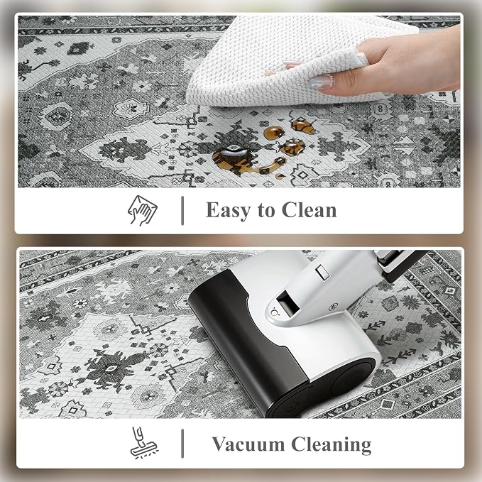 Collive Boho Kitchen Rugs and Mats 2PCS, Cushioned Anti Fatigue Kitchen Mats for Floor Waterproof Non Slip Comfort Foam Standing Mat for Kitchen,Office,Sink,Laundry,17.3''x29''+17.3''x47''