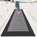 StepRite Kitchen Rugs, Kitchen Mats for Floor, 96"x24" Non-Slip Machine-Washable Kitchen Throw Rug, Absorbent Runner Rugs Office, Sink Standing Desk Mat, Decor Carpet, Black