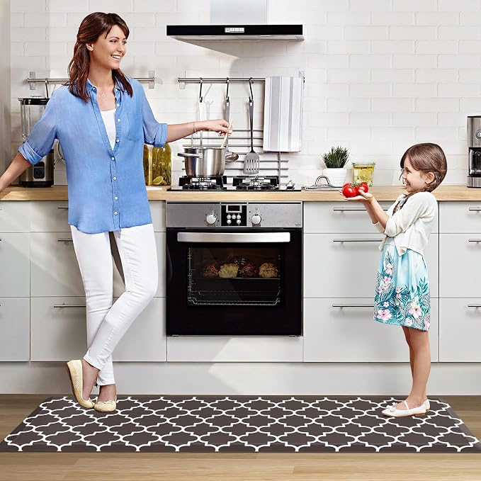 WISELIFE Anti Fatigue Floor Mat - 4/5 Inch Thick Kitchen Mat Non Slip Waterproof Heavy Duty Ergonomic Comfort Mat Durable for Home, Office, Sink, Laundry,(22" x 72", Chocolate)
