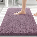 Smiry Luxury Chenille Bathroom Rugs 30x20, Extra Soft and Absorbent Shaggy Bath Mat, Machine Washable, Non-Slip Plush Carpet Runner for Tub, Shower, and Floor, Home Decor Accessories, Deep Plum