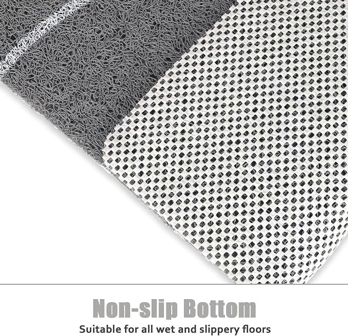 Shower Mat Bathtub Mat Non-Slip - 16x24 Inch, Soft Comfort Bath Mat with Drainage Holes, PVC Loofah Massage Bathmat for Shower, Tub, Bathroom, Wet Areas, Quick Drying