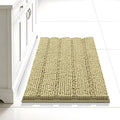 Bcoimo 24"×17" Chenille Bath Mat – Non-Slip with Backing Bath Rug Ultra-Absorbent and Machine Washable Bathroom Mat Quick-Dry Design. Ideal for Bathroom Shower and Tub Areas