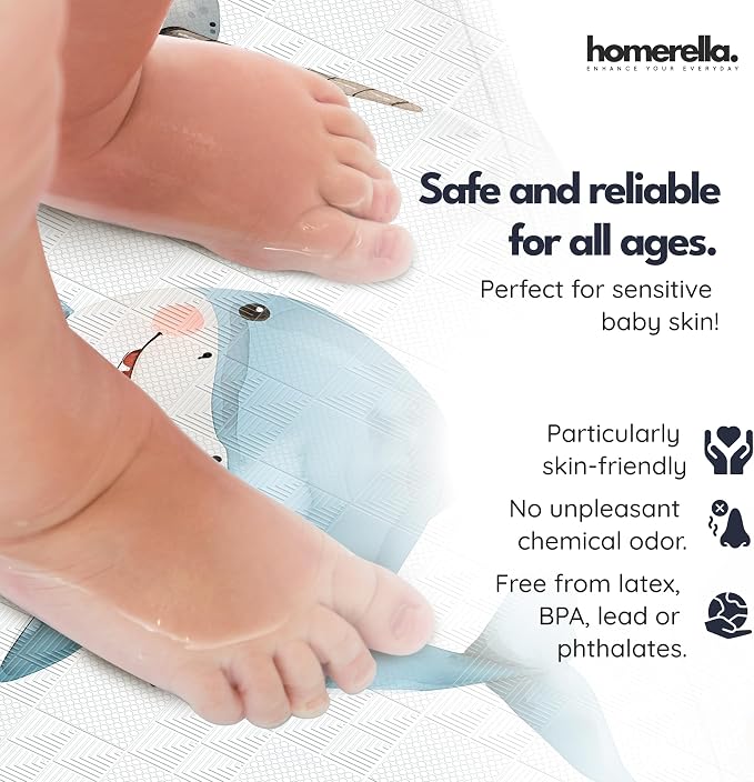Bathtub Mat Non Slip Anti Mold Kids 35x16- homerella® Bath Mat for Tub, BPA Free,Incl. 2 Hooks, Washable Shower Mat Non Slip Anti Mold,Shower Mats for Inside Shower,EU Certified