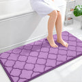 OLANLY Memory Foam Bath Mat Rug 47x24, Ultra Soft and Absorbent Bathroom Rugs, Non-Slip, Comfortable, Machine Washable Bath Carpet for Bathroom Floor, Tub, Shower and Home Decor Accessories, Lavender