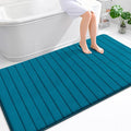 OLANLY Memory Foam Bath Mat 70x46, Super Soft Absorbent Bathroom Rugs, Quick Dry, Machine Washable Shower Floor Rugs, Bathmat Carpet, Bathroom Home Decor Accessories, Peacock Blue