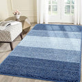 Smiry Dog Door Mat for Muddy Paws, Absorbs Moisture and Dirt, Low-Profile Entryway Mat with Non-Slip Backing, Entry Indoor Outdoor Doormat for Inside Floor (71x47 Inches, Navy Blue, Striped)