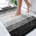 OLANLY Bathroom Rugs Mat 34x21, Extra Soft Absorbent Microfiber Bath Rugs, Rubber Backing, Quick Dry, Machine Washable Bath Mats for Bathroom Floor, Tub and Shower, Home Decor Accessories, Black