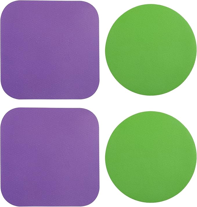 LUTER 4pcs Jar Opener, Rubber, Multi-function Silicone Bottle Opener for Seniors with Weak Hands Lid Cap Gripper Pads Kitchen Coasters Gadgets(Green, Purple)