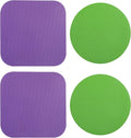 LUTER 4pcs Jar Opener, Rubber, Multi-function Silicone Bottle Opener for Seniors with Weak Hands Lid Cap Gripper Pads Kitchen Coasters Gadgets(Green, Purple)