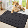 Smiry Dog Door Mat for Muddy Paws, Absorbs Moisture and Dirt, Low-Profile Entryway Mat with Non-Slip Backing, Entry Indoor Outdoor Doormat for Inside Floor (30x20 Inches, Dark Grey, Bordered)