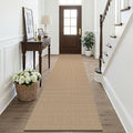 KOZYFLY Boho Runners for Hallways 2.6x10 ft Washable Kitchen Runner Non Slip Rubber Backed Hallway Rugs Cotton Entryway Runner Rug for Indoor Hall, Backdoor, Kitchen, Orange Beige/Tan/Brown
