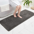 Disolla Bathrom Runner Rug 24x70 - Extra Large Soft Plush Bath Mat, Thick Long Non-Slip Shaggy Floor Mat, Ultra-Absorbent for Master Bathroom Vanity, Dark Grey