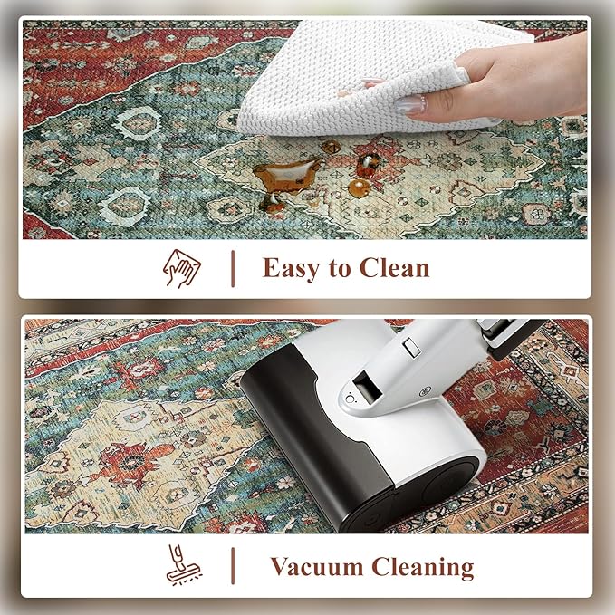 Collive Kitchen Rugs Anti Fatigue Kitchen Runner Mats Cushioned, Comfort Fatigue Mats for Standing, 17.3”x59” Red Non Skid Washable Kitchen Floor Mats for Office, Sink, Laundry