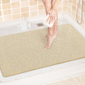LuxStep Shower Mat Bathtub Mat,24x36 inch, Non-Slip Bath Mat with Drain, Quick Drying PVC Loofah Bathmat for Tub,Shower,Bathroom,Khaki