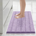 Bcoimo 30"×20" Chenille Bath Mat – Non-Slip with Backing Bath Rug Ultra-Absorbent and Machine Washable Bathroom Mat Quick-Dry Design. Ideal for Bathroom Shower and Tub Areas