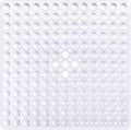 White Square Shower Bathtub Mat Non Slip 21x21 Inch, Soft Bath Mat for Inside Shower Tub, Shower Stall Mats for Bathroom Floor with Big Suction Cups Drain Holes, Easy Washable Dry BPA-Free
