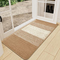 Kitinjoy Indoor Outdoor Door Mat, 59x24 Non-Slip Absorbent Dirt Trapper, Low-Profile Washable Inside Entrance Front Floor Mat, Sturdy Soft Entry Doormats for Entryway, Camel