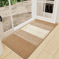 Kitinjoy Indoor Outdoor Door Mat, 47x24 Non-Slip Absorbent Dirt Trapper, Low-Profile Washable Inside Entrance Front Floor Mat, Sturdy Soft Entry Doormats for Entryway, Camel