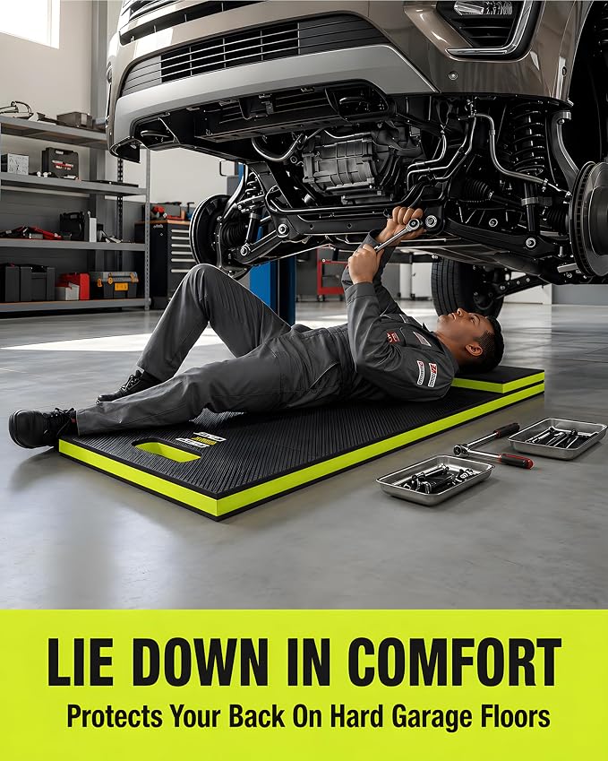 Foldable EVA Utility Mat with Handle, Heavy Duty Mechanic Mat for Kneeling, Workouts, Garages, Gardening, Camping, Picnics, Outdoor Adventures and Home Gyms, Green