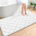 OLANLY Memory Foam Bath Mat Rug 59x34, Ultra Soft and Absorbent Bathroom Rugs, Non-Slip, Comfortable, Machine Washable Bath Carpet for Bathroom Floor, Tub, Shower and Home Decor Accessories, White