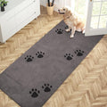 PURRUGS Dirt Trapping Door Mat 32" x 70", Non-Skid/Slip Machine Washable Microfiber Entrance Rug, Shoes Scraper, Dog Doormat, Super Absorbent Floor Mat for Muddy Wet Shoes and Paws, Light Grey