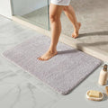 TYUU Bathroom Rugs Non Slip Washable, Ultra Soft Super Absorbent Quick Dry Small Bath Mat with Rubber Backing for Bathroom Floor, Shower, or Sink, Light Grey 24" x 36"