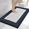 anllugs Bathroom Rugs 24" x 36", Non-Slip Extra Soft Absorbent Bath Rugs, Machine Washable Quick Dry Bath Mats for Bathroom Floor, Shower, Bathtub and Sink, Navy Blue & White