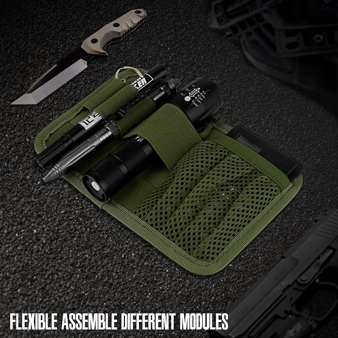 bvya Tactical Bag Insert Modular Panel Organizer Utility Admin Pouch Hook Fasteners for Gadgets
