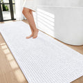 OLANLY Thick Bathroom Runner Rugs 70x24, Extra Soft Absorbent Chenille Bath Rugs, Rubber Backing, Machine Wash Dry, Long Bath Mats for Bathroom Floor, Tub and Shower, Home Decor Accessories, White