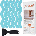 Secopad Patented Anti Slip Shower Stickers, 24PCS Adhesive Decals Safety Strips with Scraper for Bath Tub, Shower Floor, Stairs, Blue, 0.8"*8"