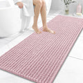 OLANLY Long Bathroom Rugs Runner 59x24, Thick Soft and Absorbent Chenille Bath Mat, Non-Slip, Machine Washable Quick Dry Bath Rugs for Tub Shower Floor, Home Decor Accessories, Dusty Rose