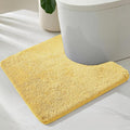 TYUU Toilet Rug, Ultra Soft Toilet Rugs U Shaped Machine Washable Non Slip Absorbent Quick Dry Toilet Mat with Rubber Backing, Yellow 20" x 24" U Shape