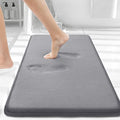 Smiry Memory Foam Bath Mat 30x20, Extra Soft and Absorbent Bathroom Mats, Non Slip Washable Carpet for Floor, Shower and Tub, Medium Grey