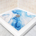 Square Shower Mat Non Slip: 24 x 24 Inch Extra Large Shower Mats with Drain Hole in Middle - PVC Loofah Anti Slip Shower Floor Matt for Inside Shower